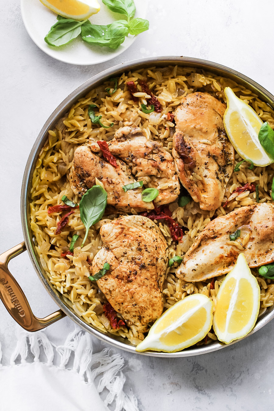 One Skillet Sun-Dried Tomato Chicken And Orzo - Fetty's Food Blog