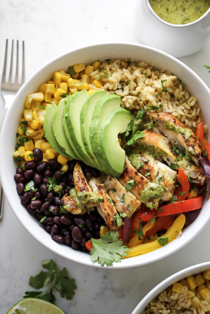 Cilantro Lime Chicken Burrito Bowls