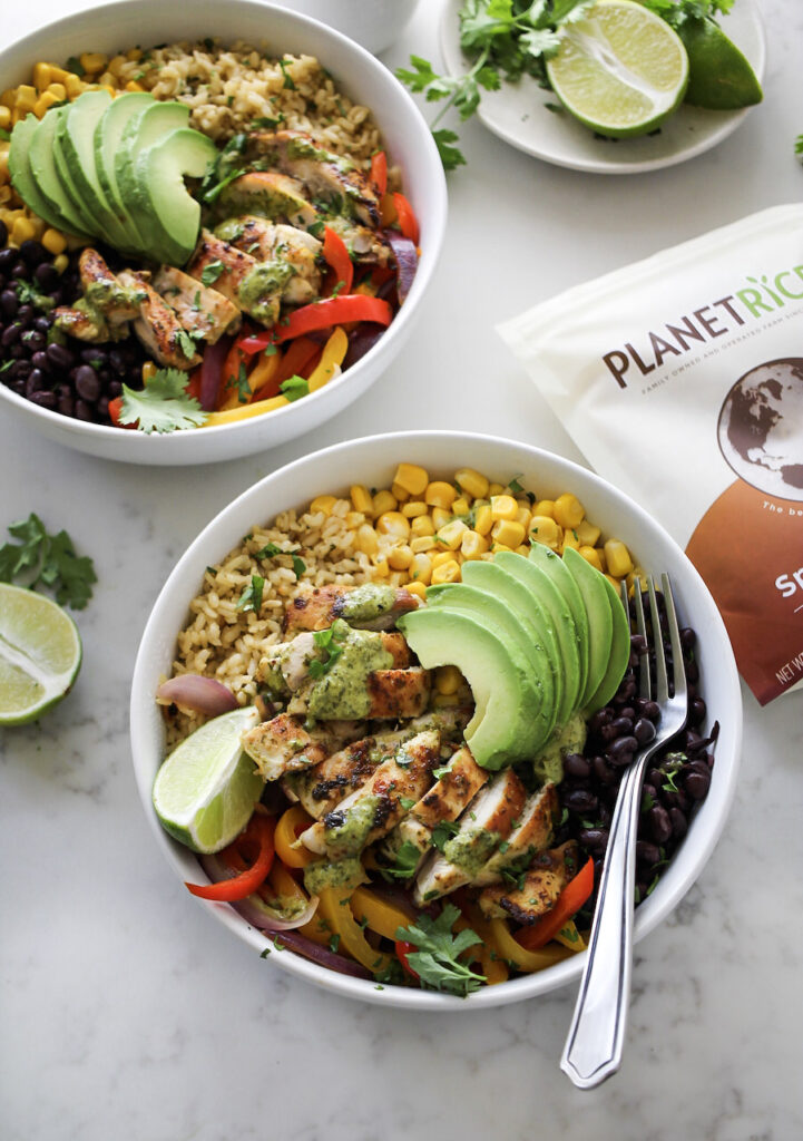 Cilantro Lime Chicken Burrito Bowls