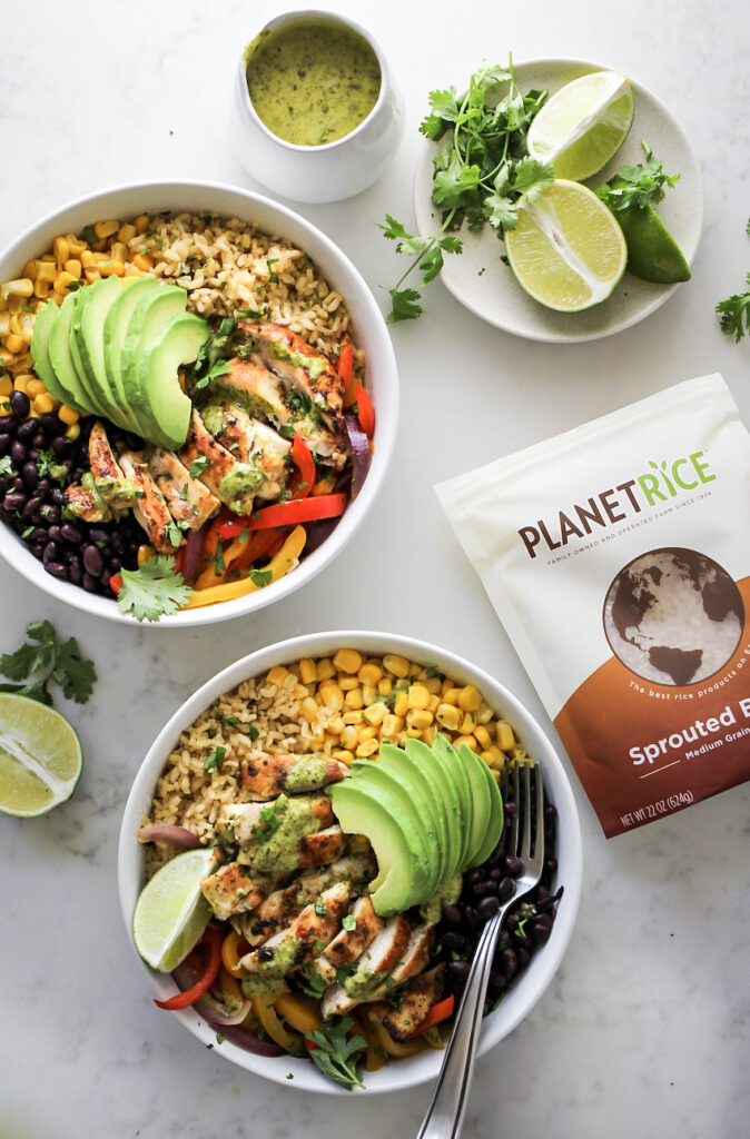 Cilantro Lime Chicken Burrito Bowls