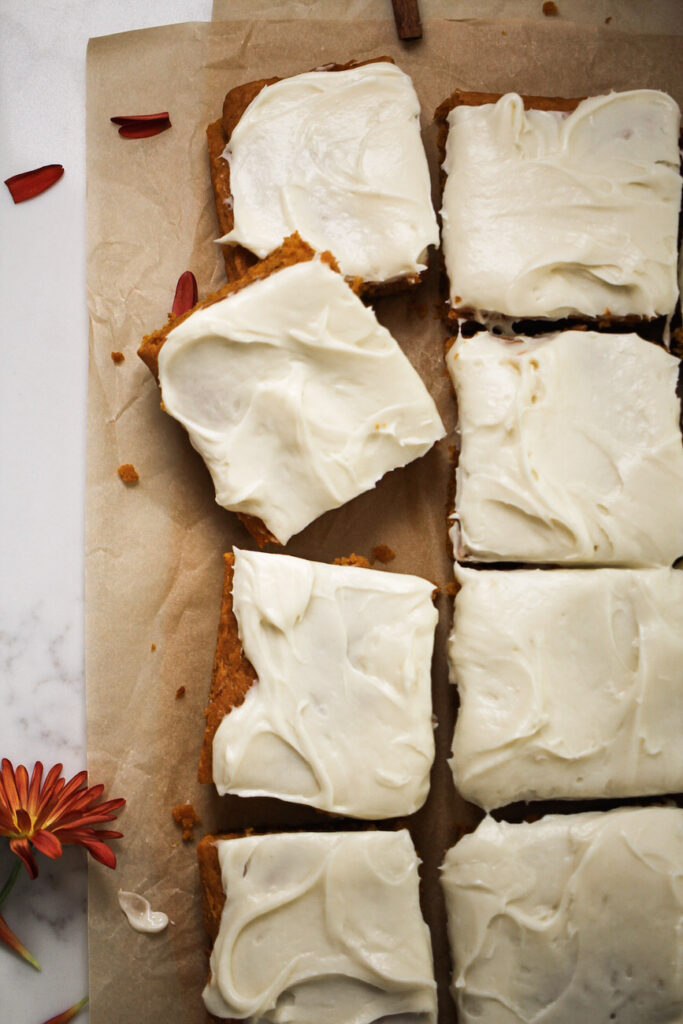 Pumpkin Bars With Cream Cheese Frosting