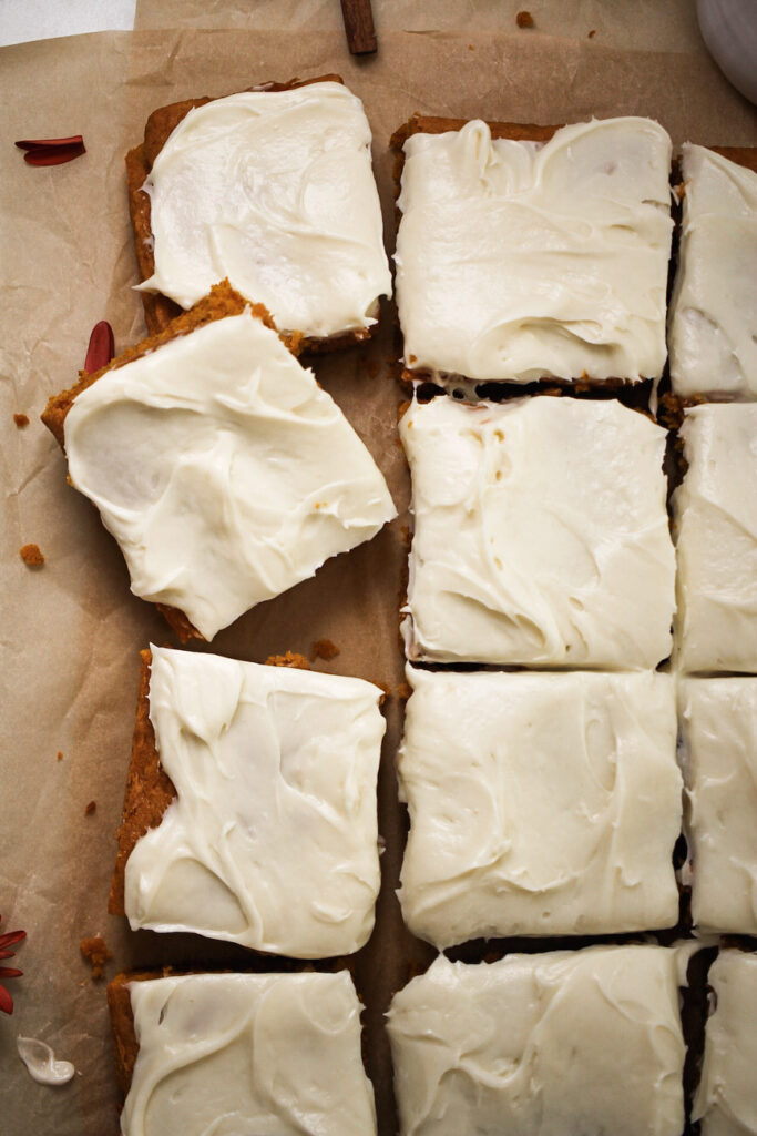 Pumpkin Bars With Cream Cheese Frosting