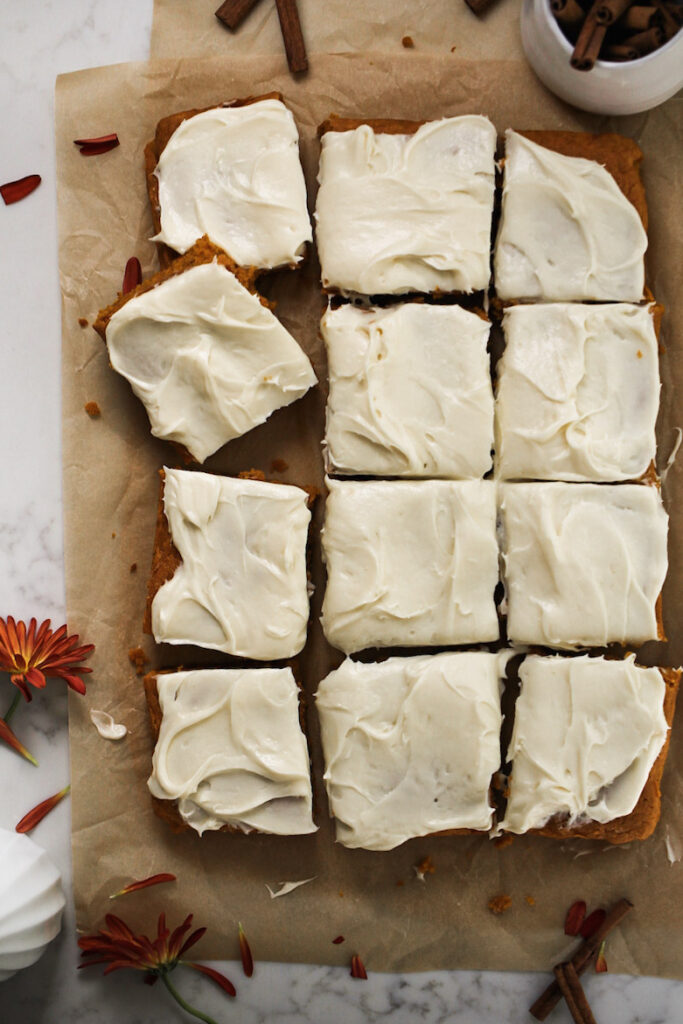 Pumpkin Bars With Cream Cheese Frosting