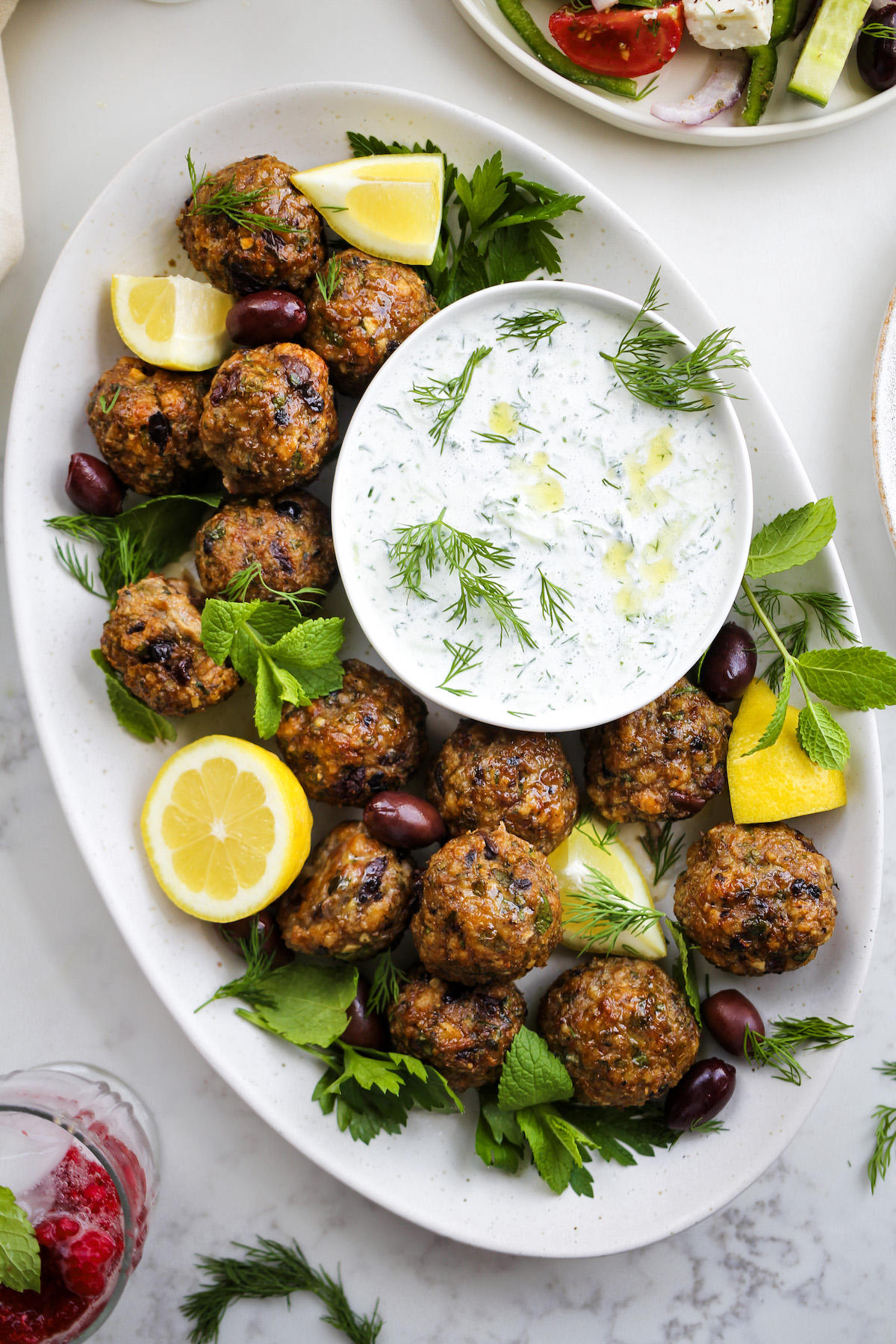 Herb And Kalamata Lamb Meatballs With Tzatziki - Fetty's Food Blog