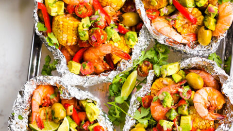 Honey Chipotle Shrimp Foil Packets With Avocado Salsa - Fetty's